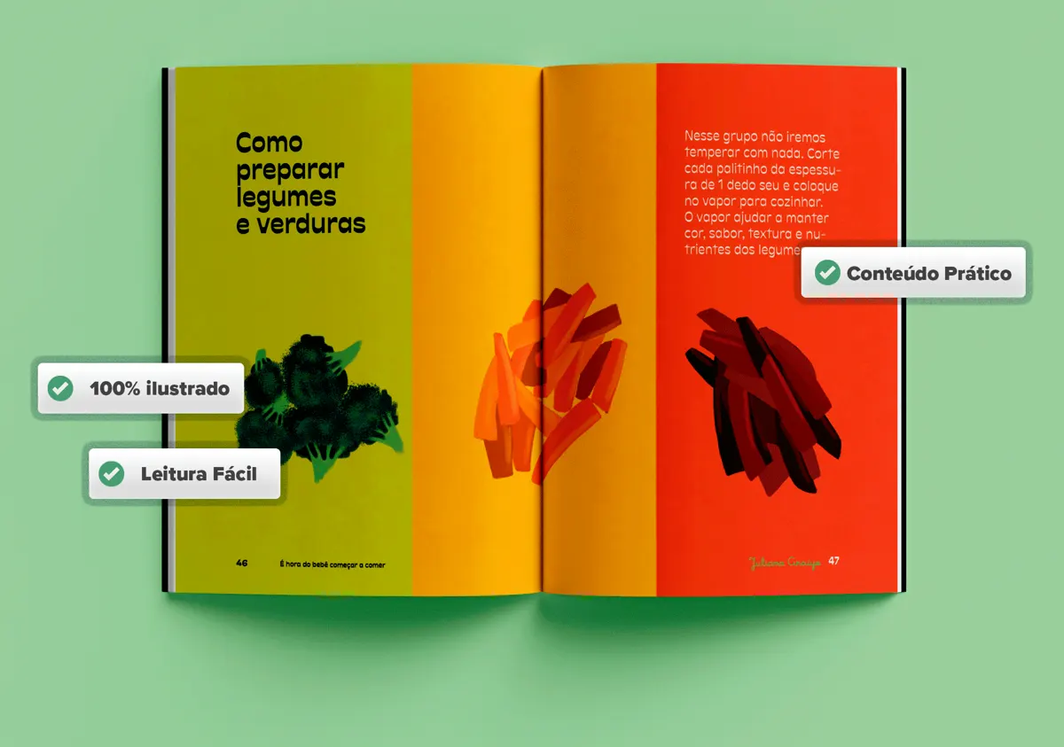 Páginas sobre como preparar legumes e verduras