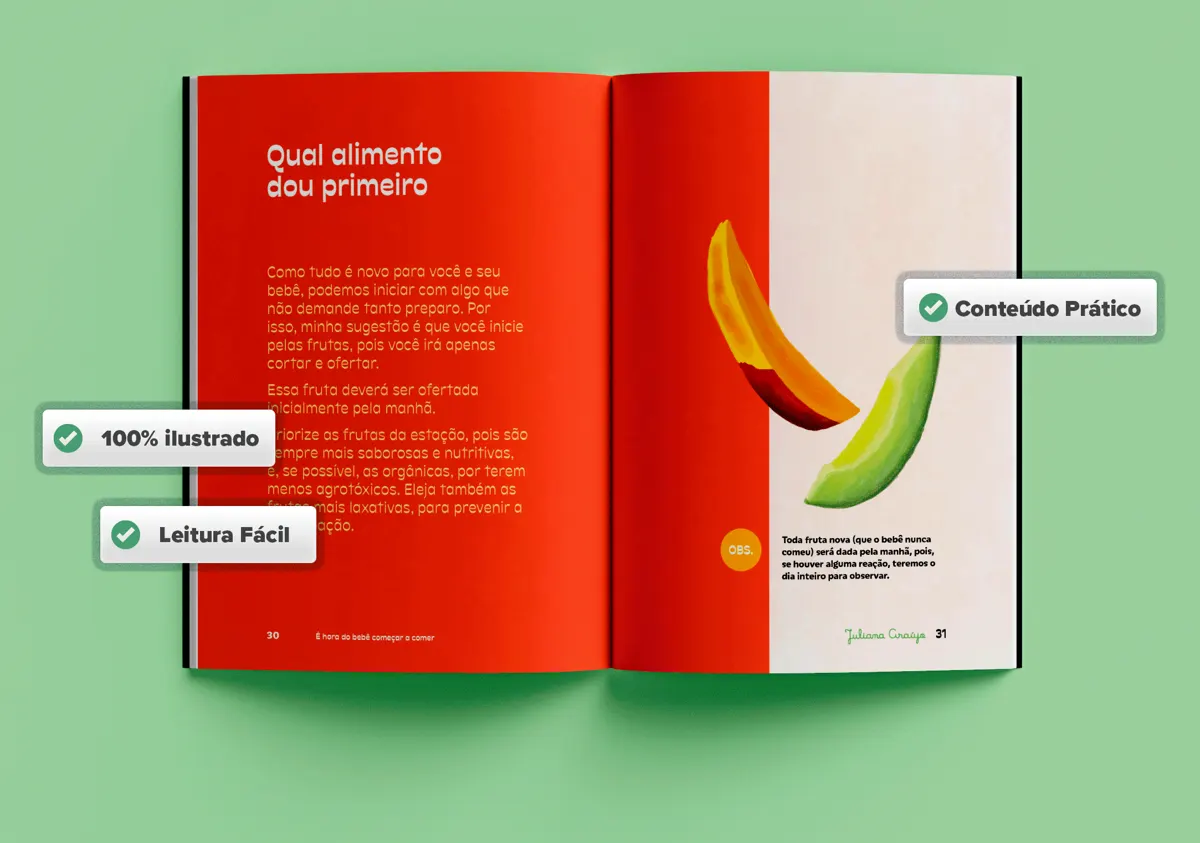 Páginas sobre qual alimento oferecer primeiro
