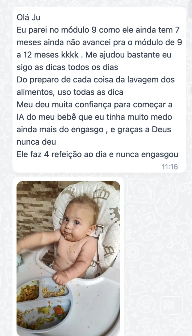 Depoimento de mãe que está no módulo 9