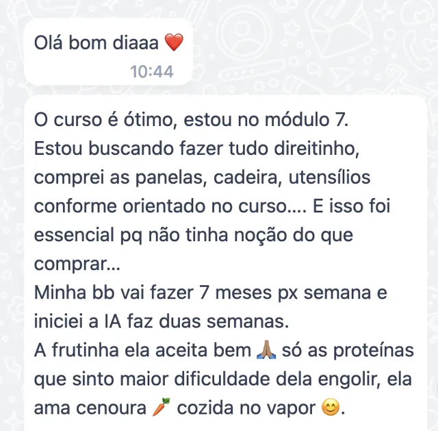Depoimento: o curso é ótimo, estou no módulo 7