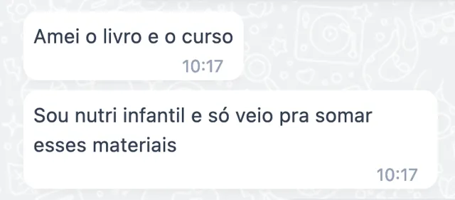 Depoimento: amei o livro e o curso, sou nutri infantil
