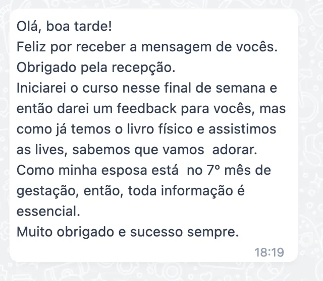 Depoimento de família que já tinha o livro e assistia às lives